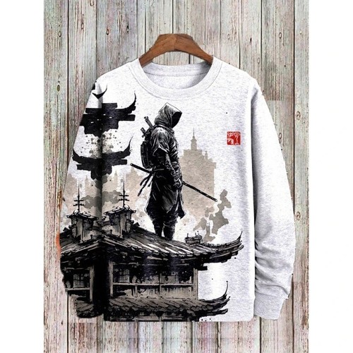 Men print anime hoodie - men's,