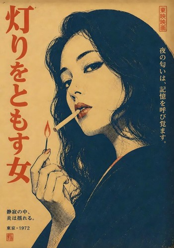 Vintage japanese smoking woman - smoking,