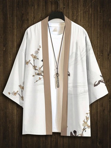Men japanese style print - men's,